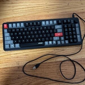 MSI RGB Gaming Keyboard with Black and Red Keys